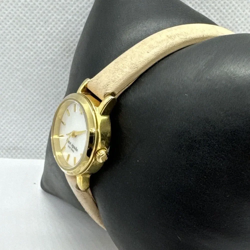 Kate Spade New York 0372 Women's Beige Leather Analog Dial Quartz Watch JNA292